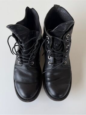 Moma Black Leather Lace-Up Ankle Boots